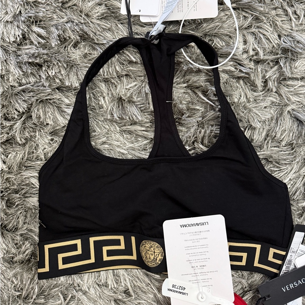 Versace GRECA BORDER SCOOP BRALETTE